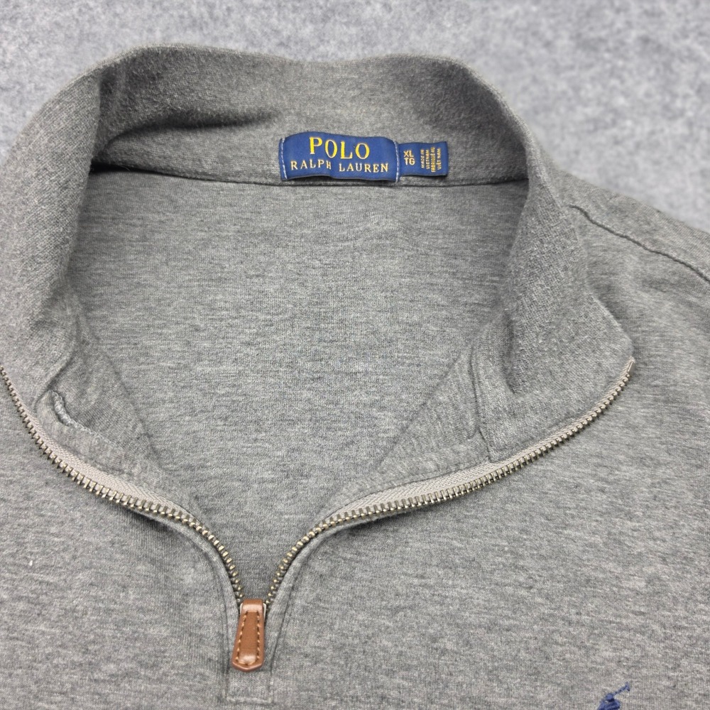 Polo Ralph Lauren Mens XL Heather Gray Quarter Zip Pullover Pony Logo Sweater